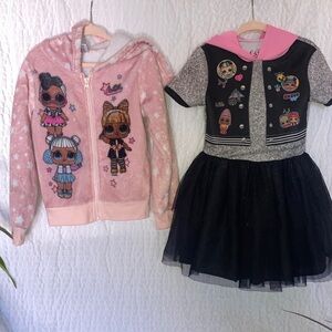 Pink and Black LOL Surprise Hoodie and Dress Bundle